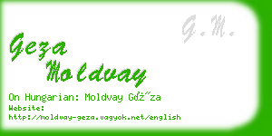 geza moldvay business card